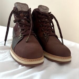 TOMS WOMENS Brown Lace-Up Boots Sz 8.5